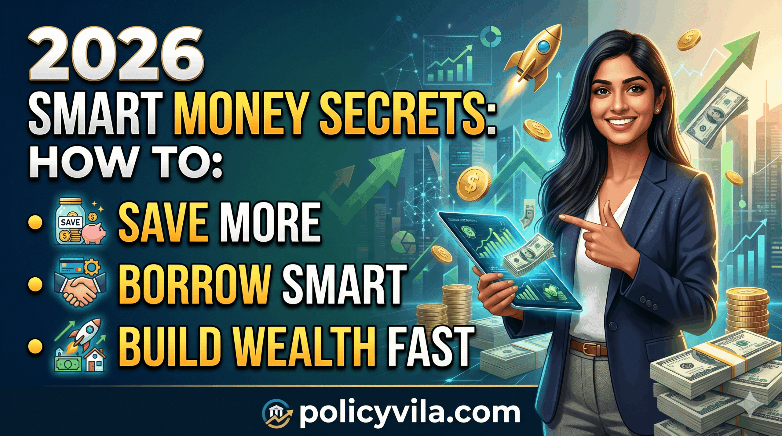 Financial planning strategy with budgeting savings and debt management