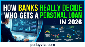 Bank officer reviewing personal loan application documents in 2026