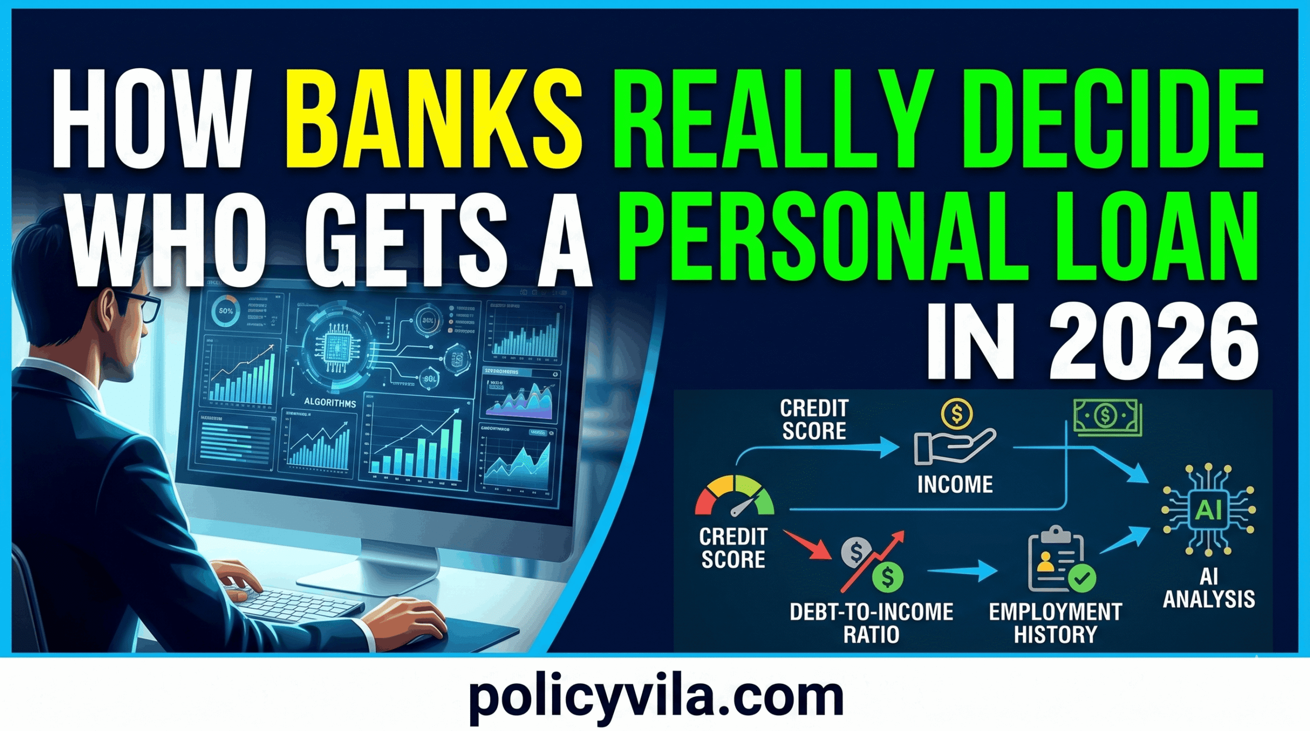 Bank officer reviewing personal loan application documents in 2026