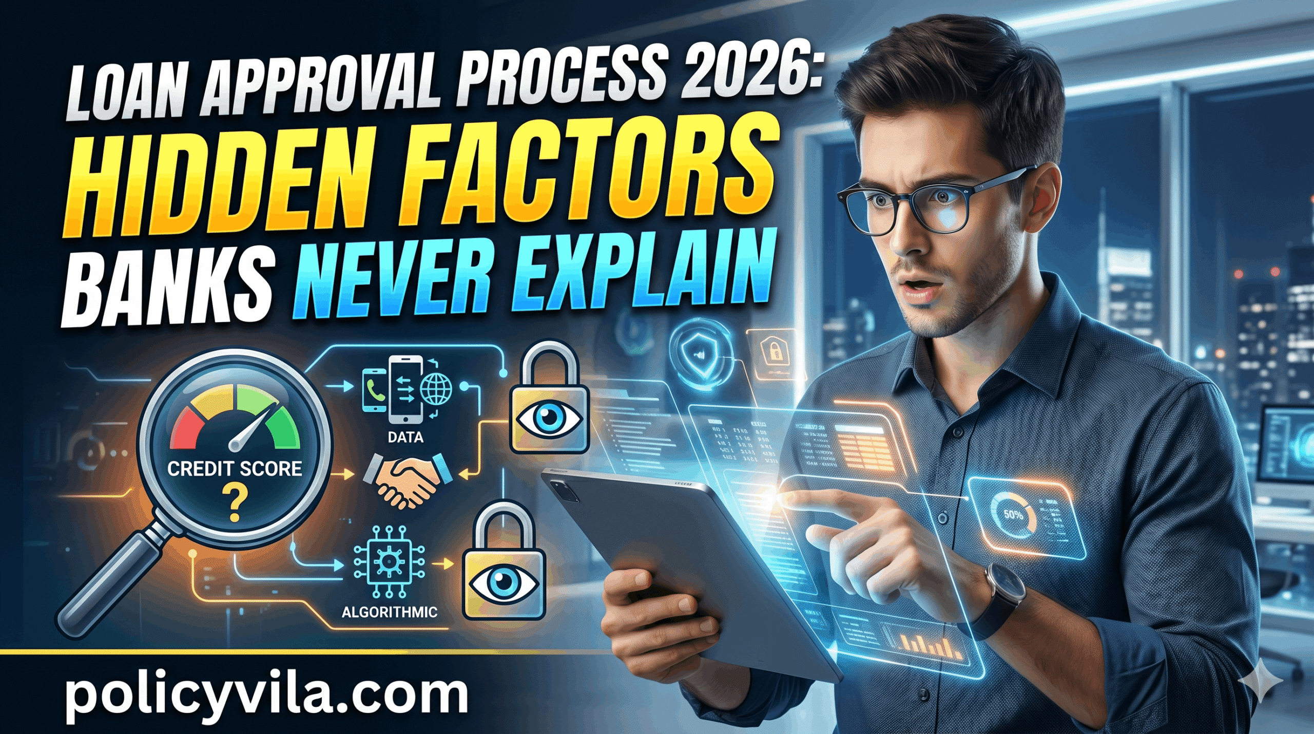 Personal loan application process with credit score and financial review dashboard