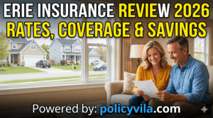 Customer reviewing Erie auto insurance coverage and premium savings options