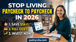 Financial planning worksheet with savings and debt reduction goals