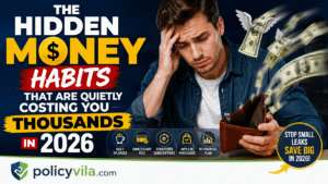 Personal finance concept illustrating savings growth by eliminating costly money habits.