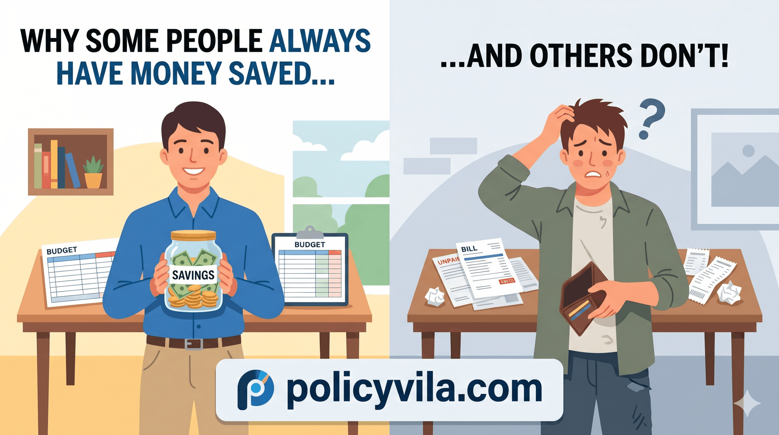 Person reviewing monthly budget and growing savings account