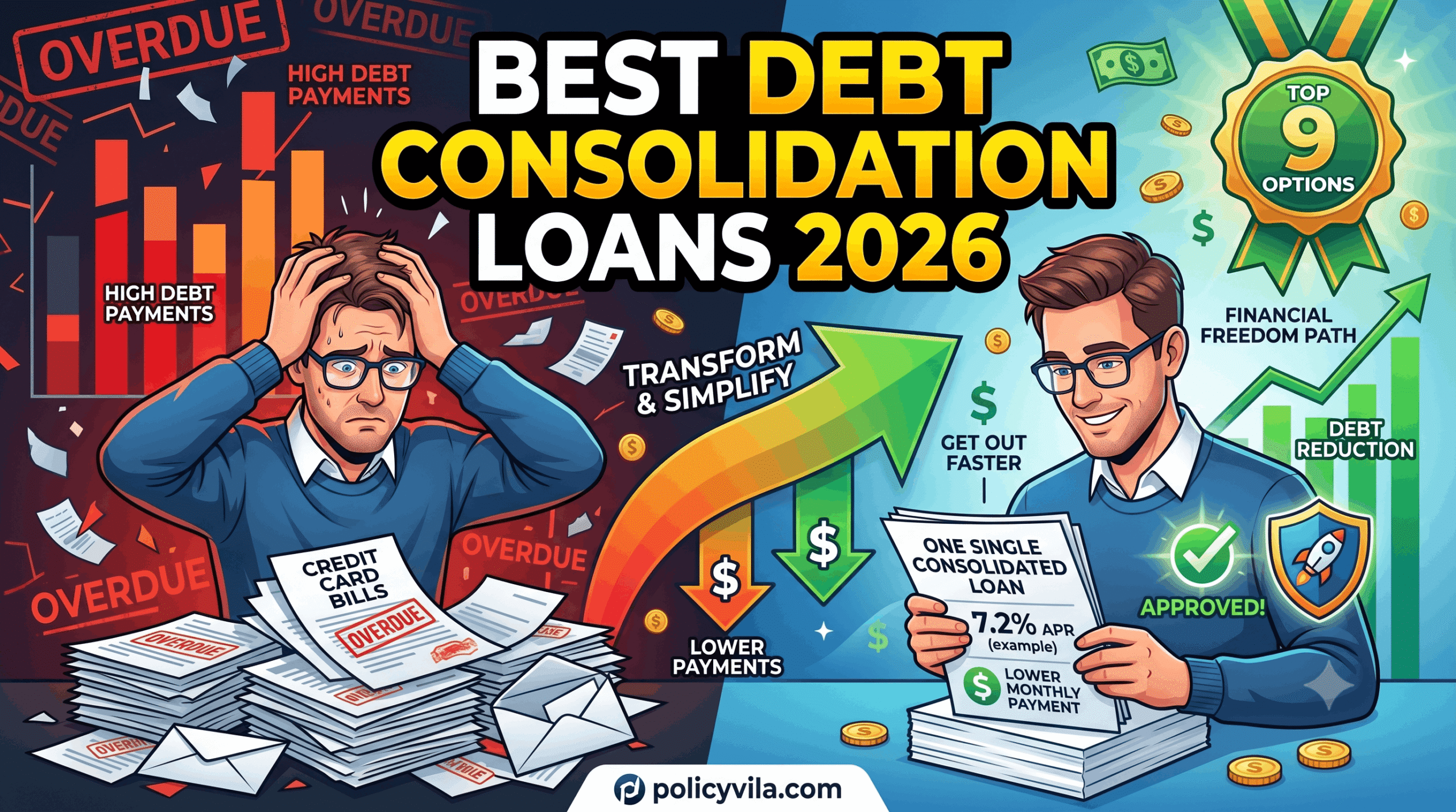 Best debt consolidation loans in 2026 to lower payments and pay off debt faster.
