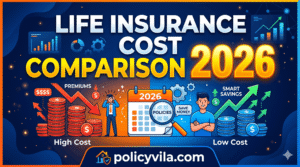 Chart comparing term life and whole life insurance premiums in 2026