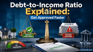 Comparison between low debt and high debt using balance scales and financial documents.