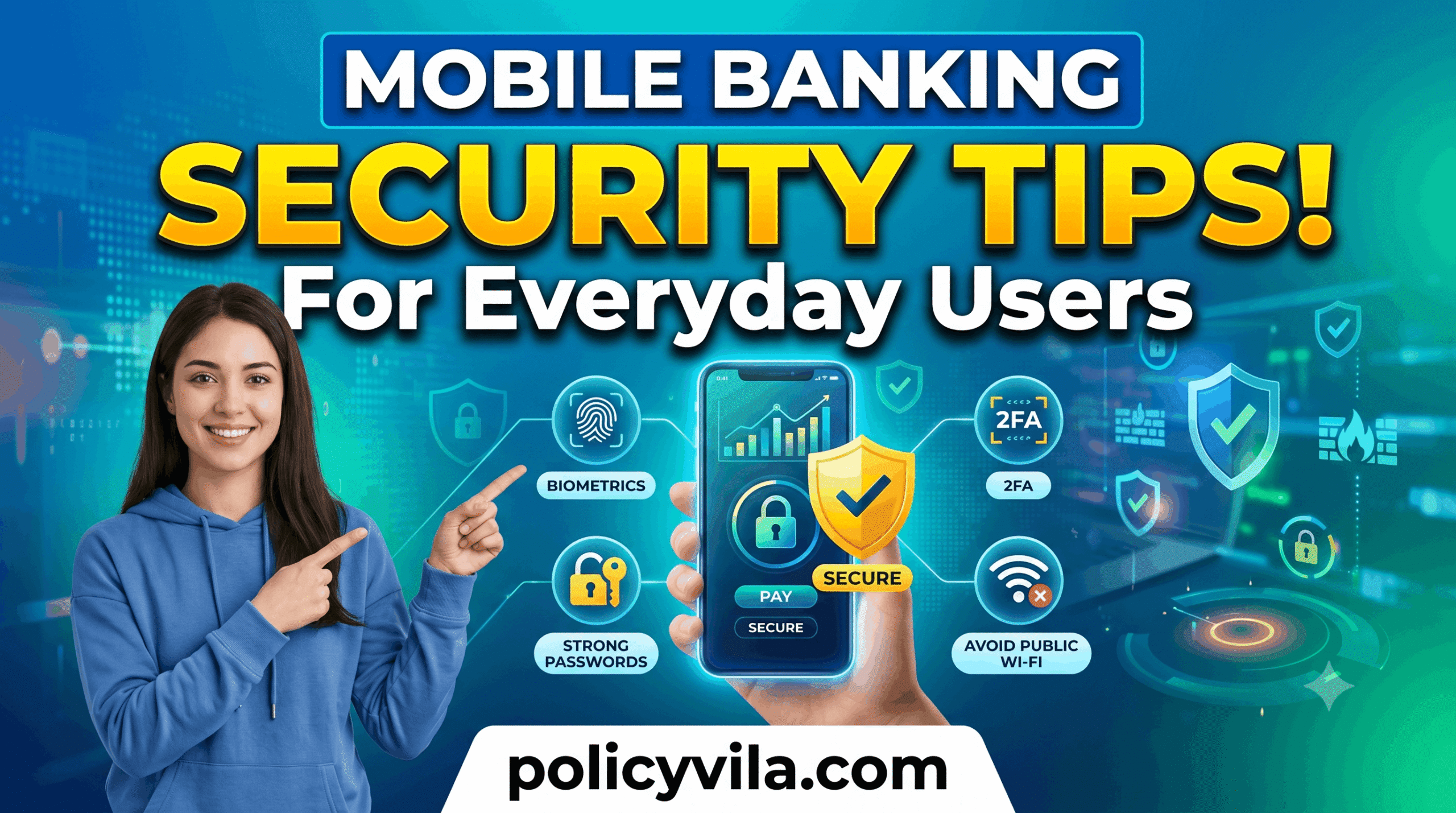 Mobile banking security with biometric authentication and secure login features