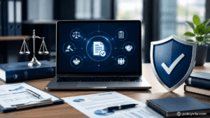 Secure website usage and user responsibility concept for PolicyVila