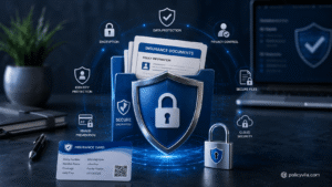 Secure insurance documents protected by a digital security shield