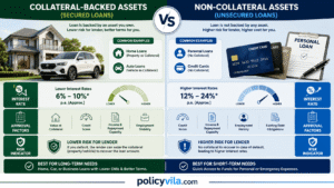 Comparison between secured and unsecured loans including rates, approval factors, and risks.