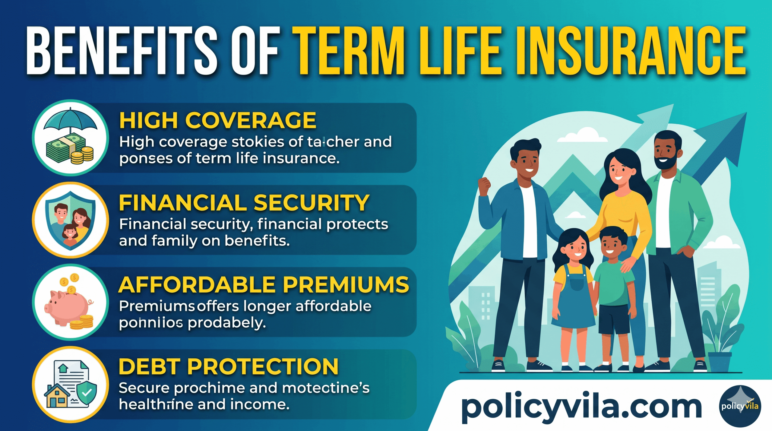 Affordable term life insurance coverage protecting a young family