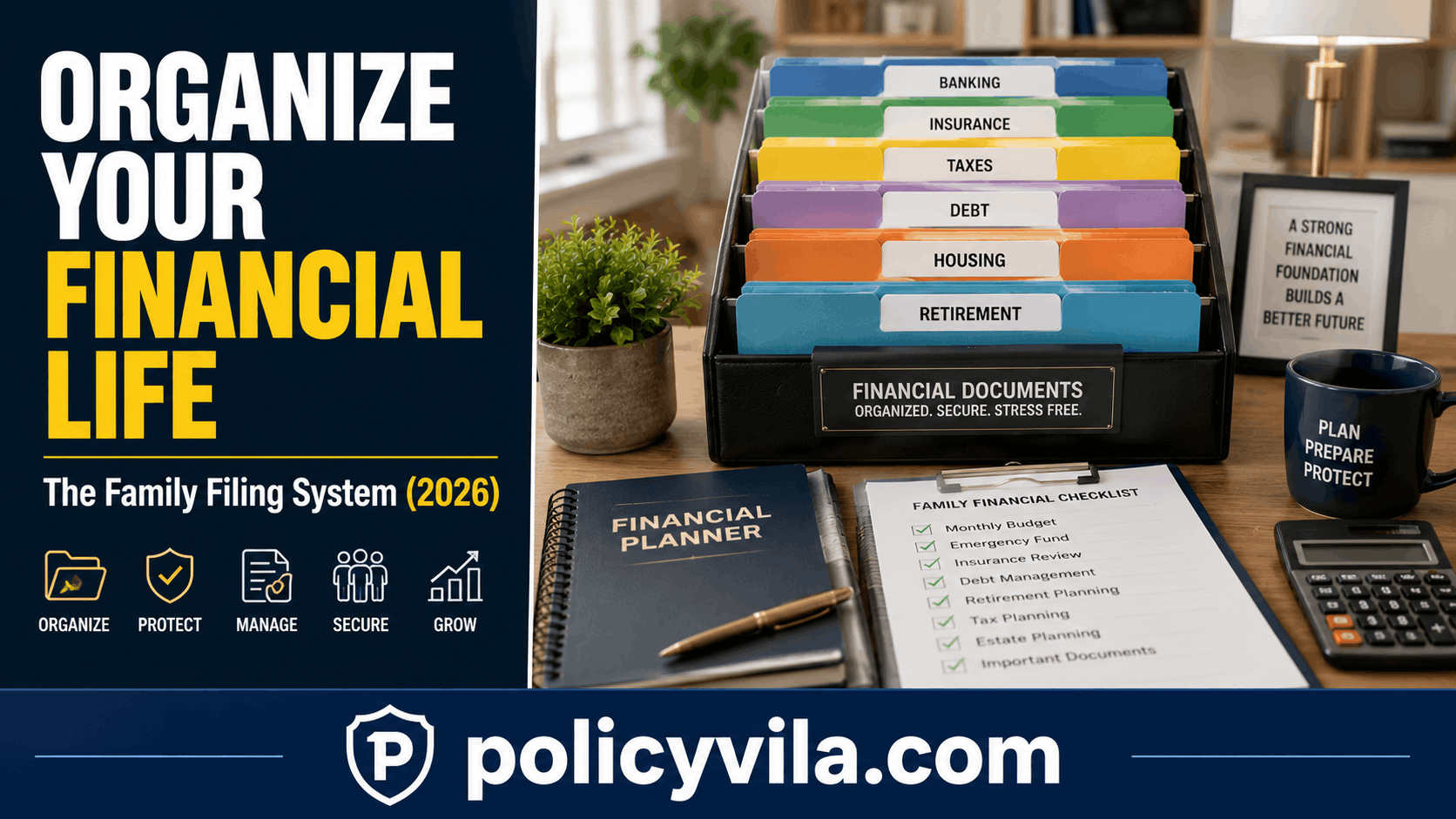 Ten core folders for a complete household financial filing system