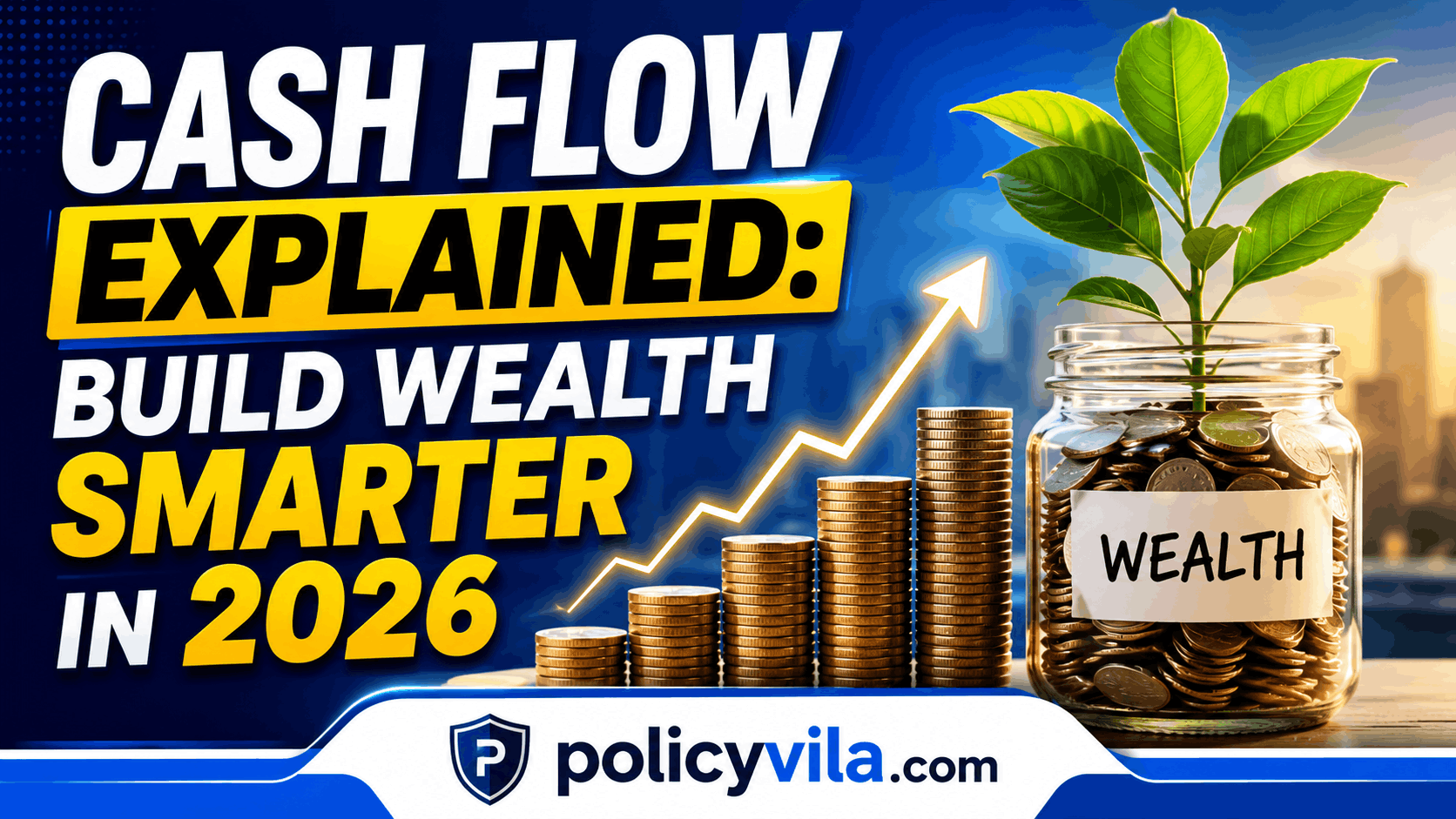 Cash flow explained with financial planning documents, savings, investment reports, and growing wealth concept in 2026.