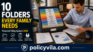 Action required folder for organizing important family financial documents