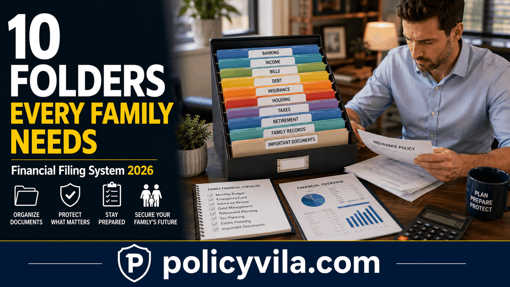 Action required folder for organizing important family financial documents