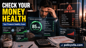 Financial stability stress test comparing financial risk and money strength
