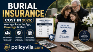 Burial insurance cost by age in 2026 showing average monthly premiums for different age groups