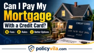 Can I Pay My Mortgage With a Credit Card? Premium editorial illustration showing mortgage payment options with credit card and financial planning.