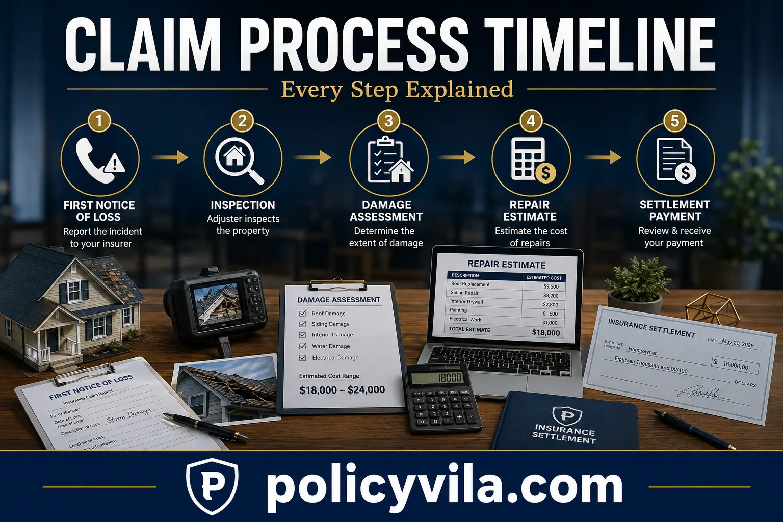 Comprehensive guide to insurance claim adjusters helping policyholders understand inspections, documentation, and settlements.
