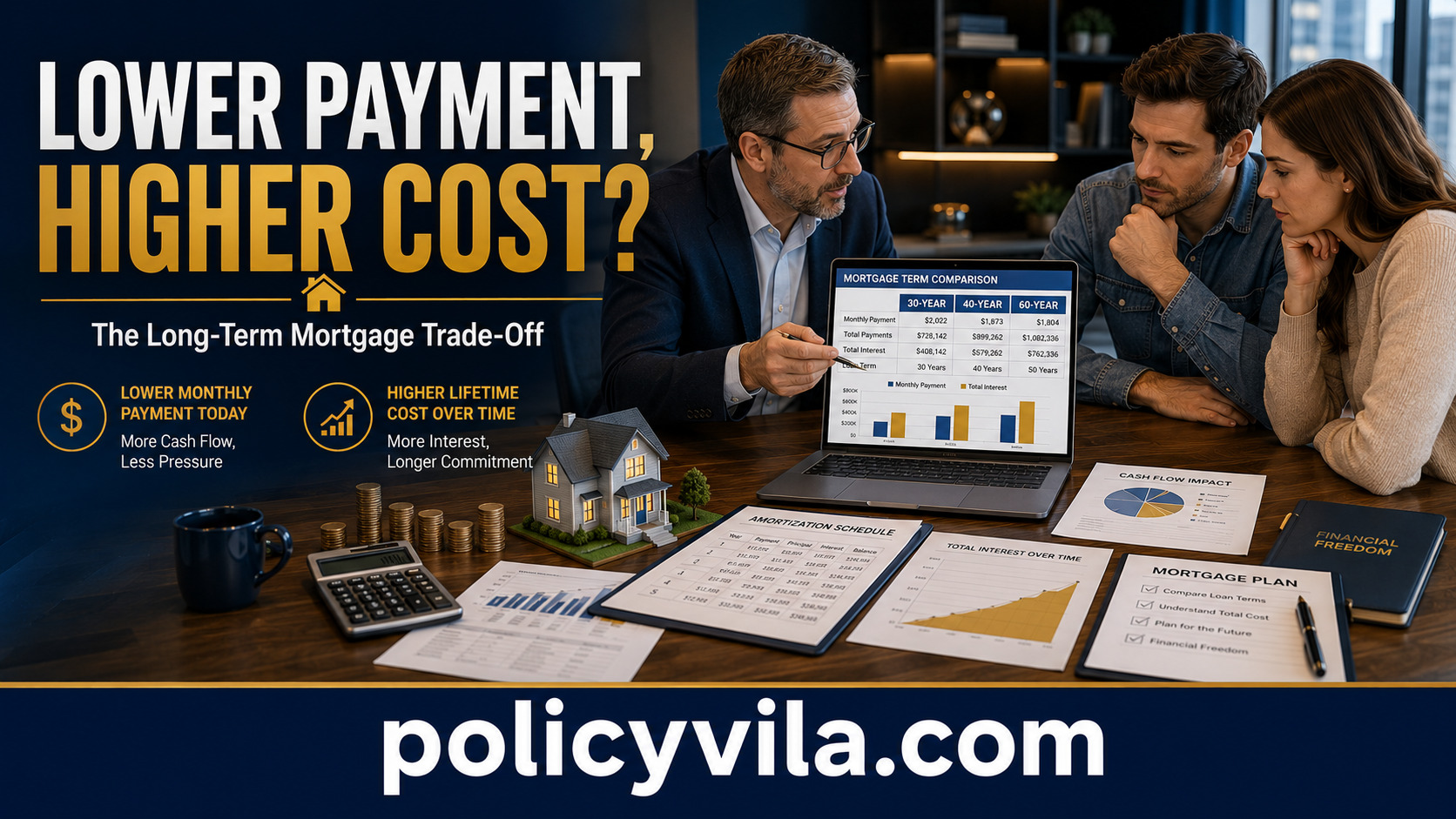 Mortgage amortization timeline showing principal and interest over time