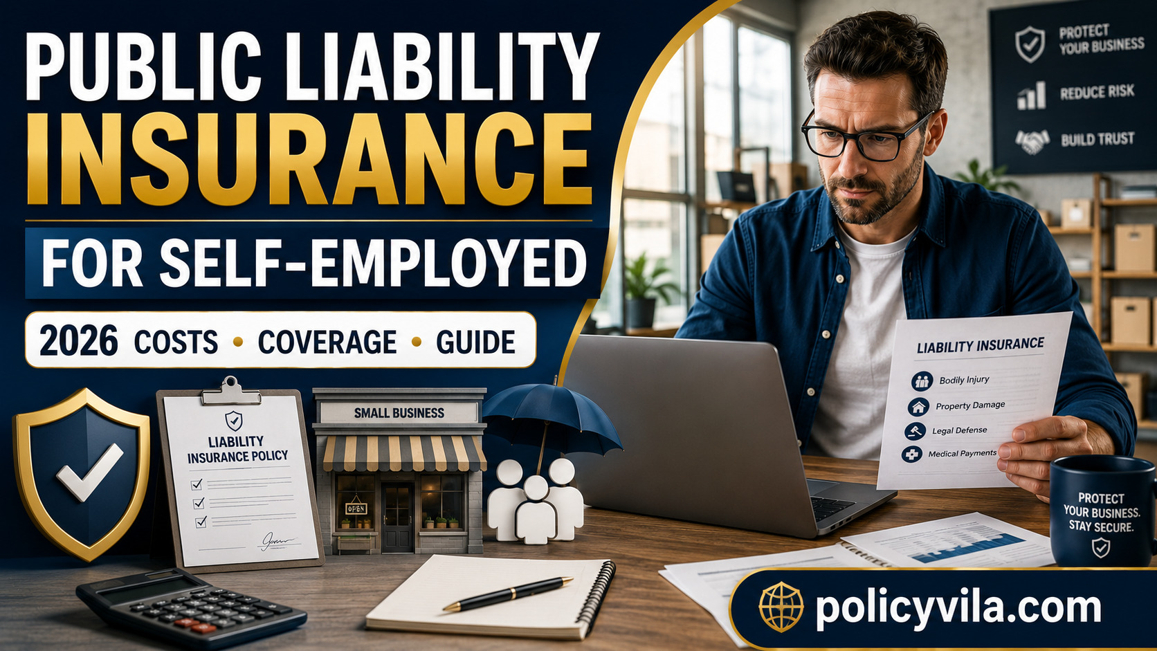 Business owner protected by liability insurance while working with customers