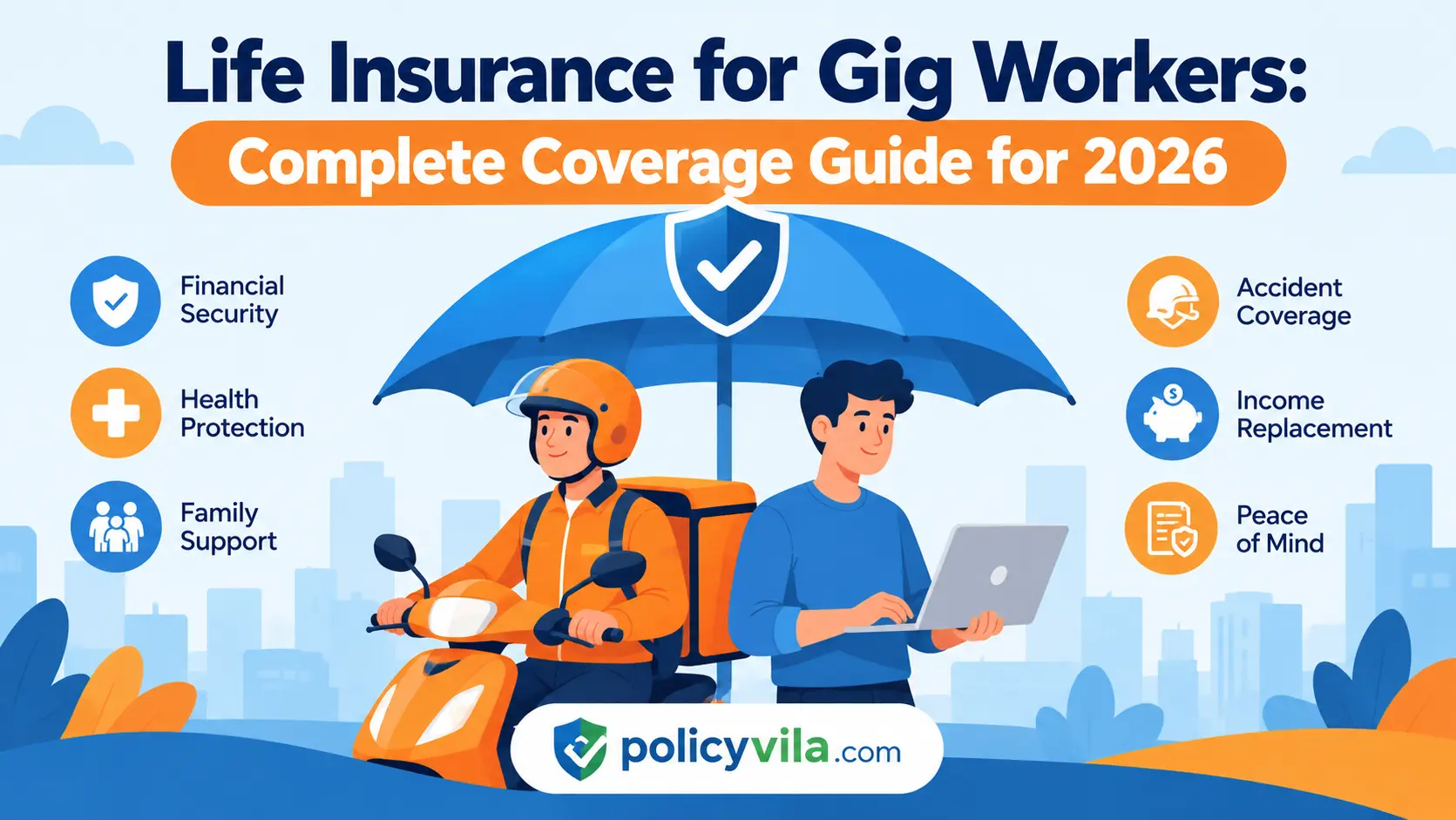 Freelance delivery driver reviewing life insurance policy documents