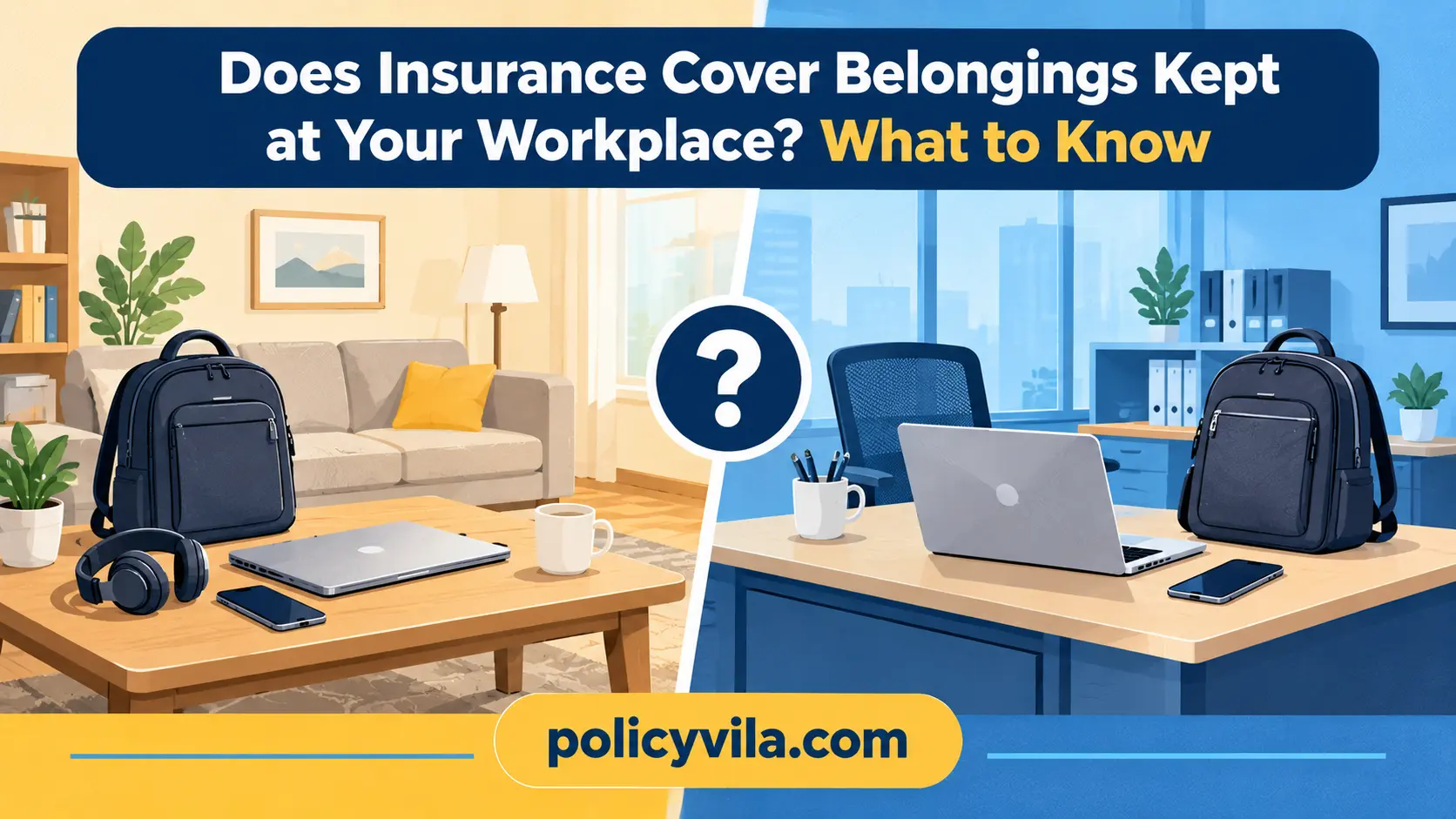 Comparison of personal belongings kept at home and at the workplace for insurance coverage